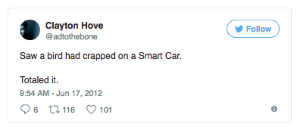 Twitter Post about Smart Car