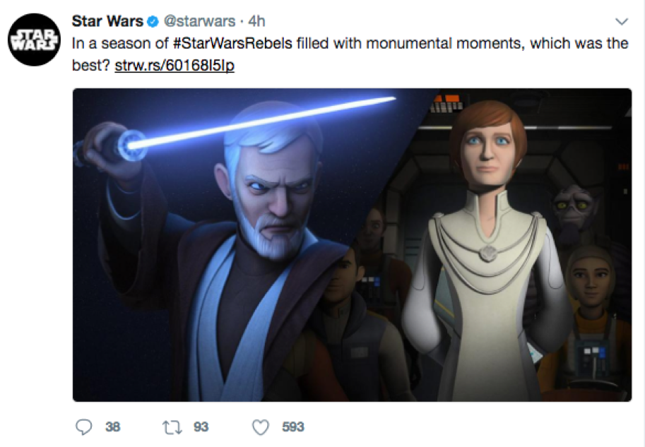 Twitter Post from Star Wars